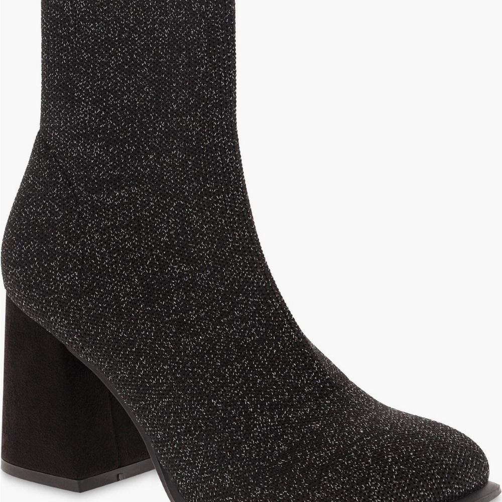 MIA Black Textured Heeled Boots
